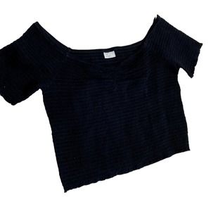 Abound Black Elastic Ruche Crop Top Women's XXL